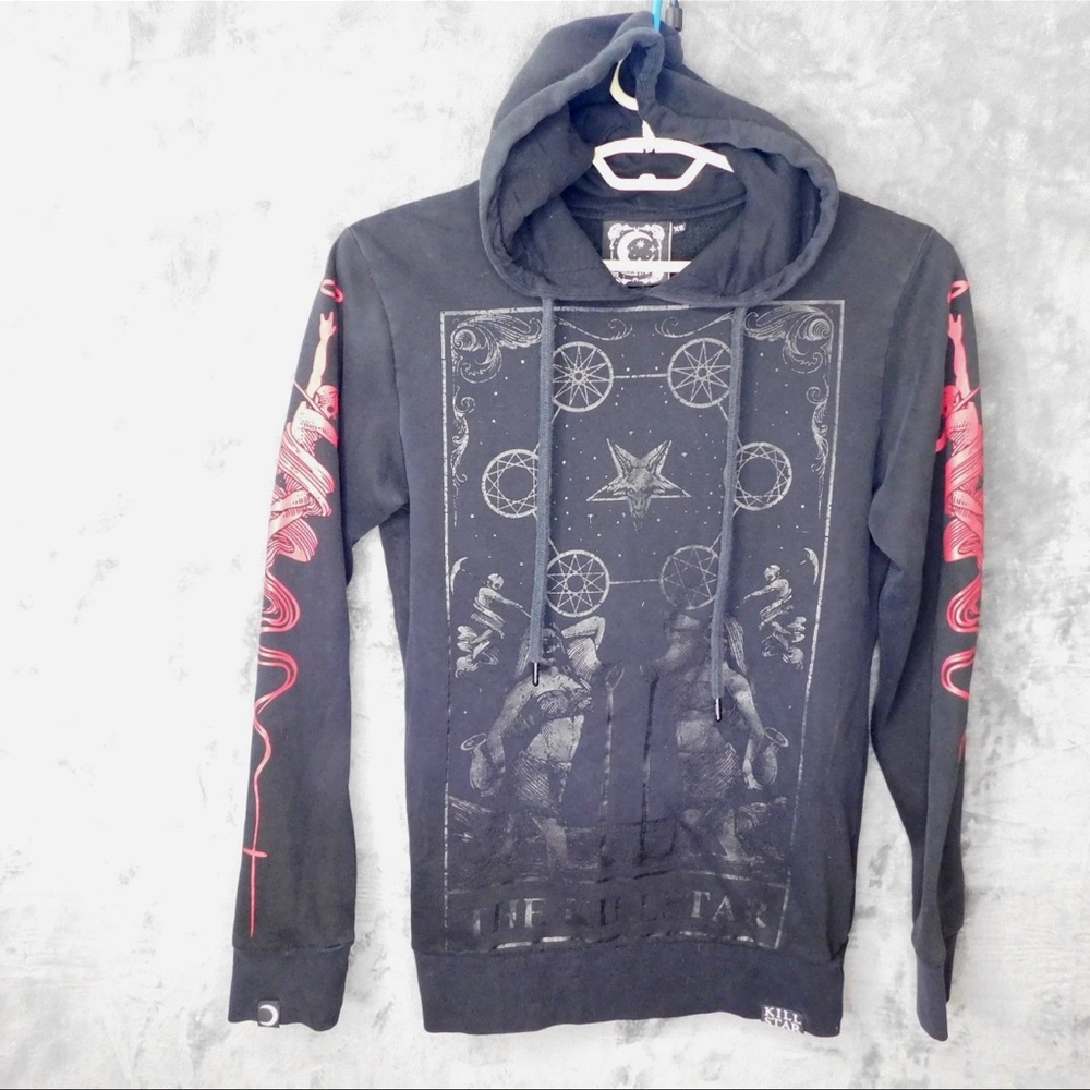 Killstar Mystical Black Hoodie with Red Accents UNISEX XS USED